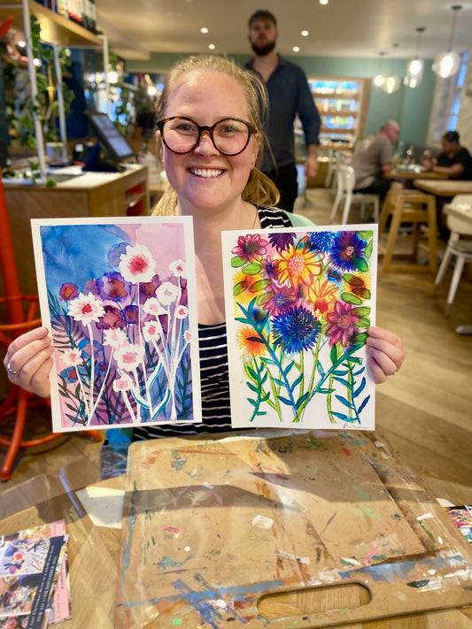 LAST ASK ITALIAN WORKSHOP _ 4th  June - Happy Watercolour floral workshop!