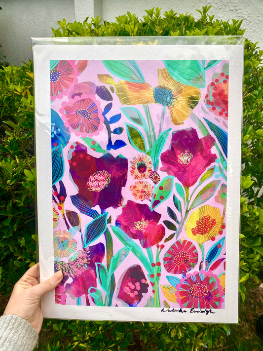 Art Print - Pink Posy Party