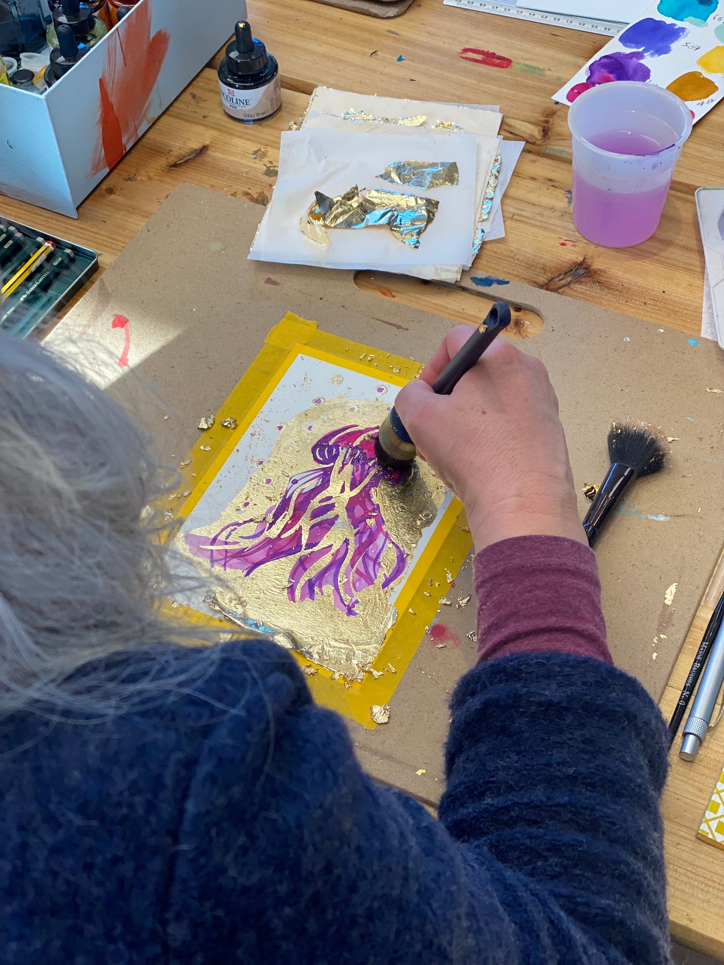 Painting with Gold Leaf - TWO session workshop.
