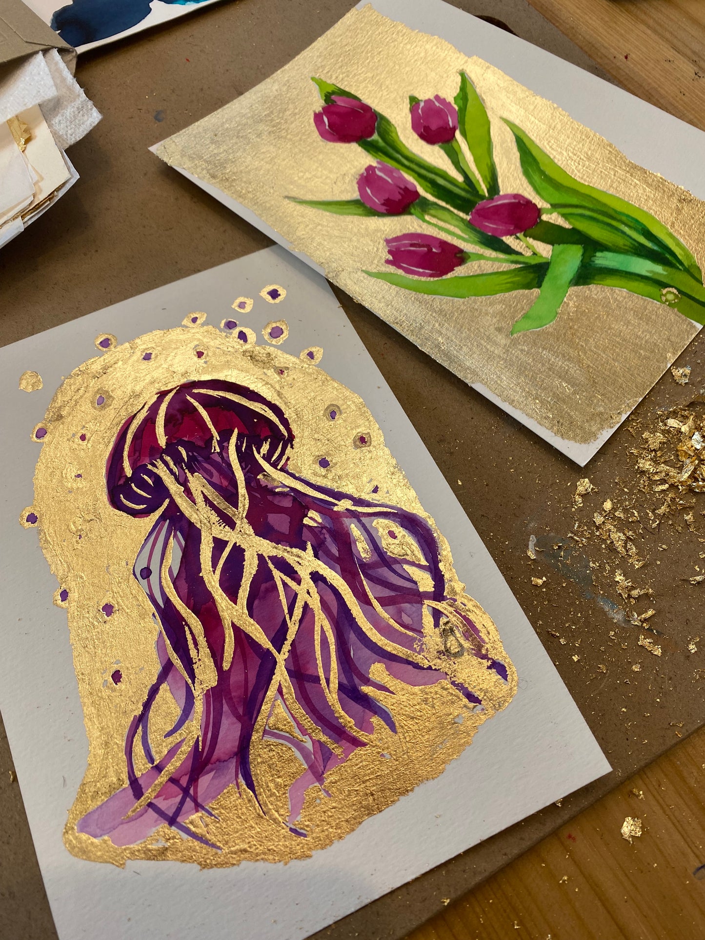 Painting with Gold Leaf - TWO session workshop.